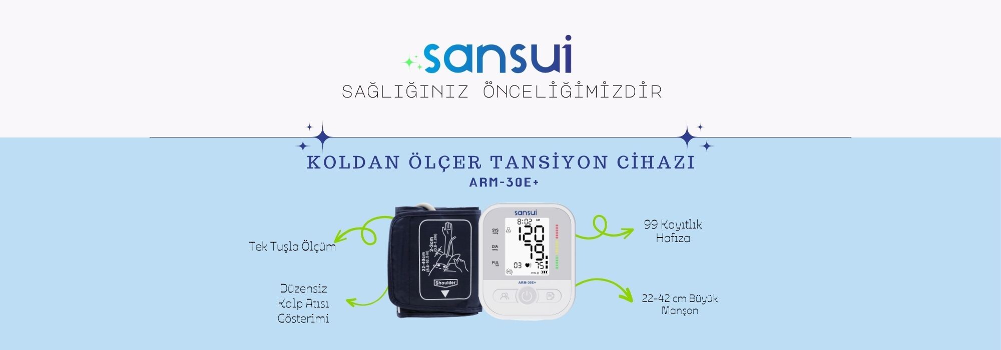 Geniş Manşonlu Tansiyon Cihazı